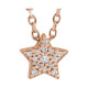 14 Karat Rose Gold .04 Carat Diamond Star 16 inch Necklace