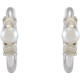 Platinum Cultured Seed Pearl and Ethiopian Opal Huggie Earrings