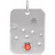 14 Karat White Gold Mexican Fire Opal and .0075 carat Diamond Taurus Zodiac Constellation Pendant