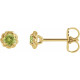 14 Karat Yellow Gold 5 mm Natural Peridot Claw Prong Rope Earrings