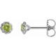 14 Karat White Gold 5 mm Natural Peridot Claw Prong Rope Earrings