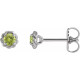 Platinum 5 mm Natural Peridot Claw Prong Rope Earrings