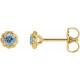 14 Karat Yellow Gold 5 mm Natural Aquamarine Claw Prong Rope Earrings