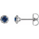 Platinum 5 mm Natural Blue Sapphire Claw Prong Rope Earrings