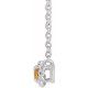 Platinum 4.5 mm Citrine Claw Prong Rope 18 inch Necklace