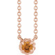 14 Karat Rose Gold 4.5 mm Citrine Claw Prong Rope 18 inch Necklace