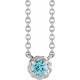 Platinum 4.5 mm Blue Zircon Claw Prong Rope 18 inch Necklace