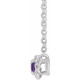 Platinum 4 mm Natural Amethyst Claw-Prong Rope 18" Necklace