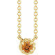 14 Karat Yellow Gold 4 mm Citrine Claw Prong Rope 18 inch Necklace