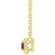14 Karat Yellow Gold 3 mm Amethyst Claw Prong Rope 18 inch Necklace