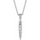 14K White 0.10 Carat Natural Diamond Spike 16 inch Necklace