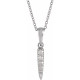 Platinum 0.10 Carat Natural Diamond Spike 16 inch Necklace