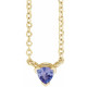 14 Karat Yellow Gold Natural Tanzanite Solitaire 16 inch Necklace