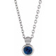 Platinum Natural Blue Sapphire Screw 16 inch Necklace