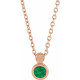 14 Karat Rose Gold Natural Emerald Screw 16 inch Necklace