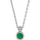 Platinum Natural Emerald Screw 16 inch Necklace