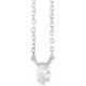 14K White 0.20 Carat Natural Diamond Solitaire 16 inch Necklace