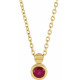 14 Karat Yellow Gold Natural Ruby Screw 16 inch Necklace