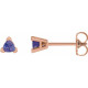 14 Karat Rose Gold 4 mm Trillion Natural Tanzanite V Prong Earrings