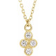 14 Karat Yellow Gold 0.12 CDiamond Cluster 16 inch Necklace