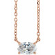 14 Karat Rose Gold 0.37 Carat Diamond Solitaire 16 inch Necklace