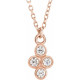 14 Karat Rose Gold 0.12 Carat Diamond Cluster 16 inch Necklace