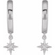 Platinum .0075 Carat Natural Diamond Celestial Hinged Hoop Earrings