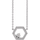 14K White .06 Carat Natural Diamond Honeycomb 16 inch Necklace