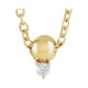 14 Karat Yellow Gold .02 Carat Natural Diamond Bead 16 inch Necklace