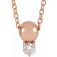 14 Karat Rose Gold .03 Carat Diamond Bead 16 inch Necklace