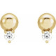 14 Karat Yellow Gold .06 Carat Natural Diamond Bead Earrings