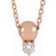 14 Karat Rose Gold 0.10 Carat Diamond Bead 16 inch Necklace