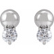 14 Karat White Gold 0.33 Carat Natural Diamond Bead Earrings