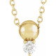 14 Karat Yellow Gold .06 Carat Natural Diamond Bead 16 inch Necklace