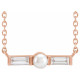 14 Karat Rose Gold Cultured Seed Pearl & 0.16 Carat Diamond Petite Bar 18 inch Necklace