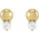 14 Karat Yellow Gold 0.13 Carat Natural Diamond Bead Earrings