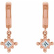 14 Karat Rose Gold 0.20 CT Natural Diamond Beaded Bezel Set Hoop Earrings