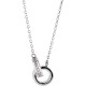 Sterling Silver .08 Carat Natural Diamond Interlocking Circle 18 inch Necklace