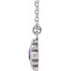 14 Karat White Gold Natural Amethyst Bezel Set Beaded 16 inch Necklace