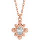 14 Karat Rose Gold 0.16 Carat Diamond Beaded 16 inch Necklace