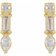 14 Karat Yellow Gold 0.25 Carat Natural Diamond Multi Shape Bar Earrings