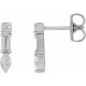 Platinum 0.25 Carat Natural Diamond Multi Shape Bar Earrings