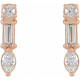 14 Karat Rose Gold 0.25 Carat Natural Diamond Multi Shape Bar Earrings