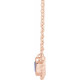 14 Karat Rose Gold 4 mm Blue Sapphire Beaded Bezel Set 18 inch Necklace