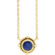 14 Karat Yellow Gold 4 mm Natural Blue Sapphire Beaded Bezel Set 18 inch Necklace