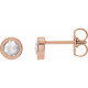 14 Karat Rose Gold 0.33 Carat Rose Cut Natural Diamond Bezel Set Earrings