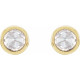 14 Karat Yellow Gold 0.13 Carat Rose Cut Natural Diamond Bezel Set Earrings