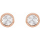 14 Karat Rose Gold 0.13 Carat Rose Cut Natural Diamond Bezel Set Earrings