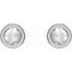 14 Karat White Gold 0.33 Carat Rose Cut Natural Diamond Bezel Set Earrings