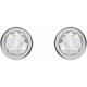14 Karat White Gold 0.60 Carat Rose Cut Natural Diamond Bezel Set Earrings